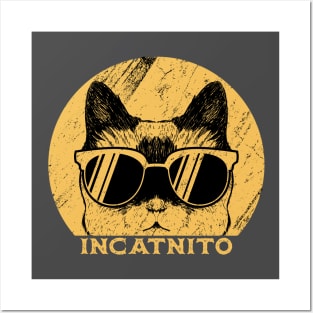 Incatnito Secret Agent Cat Design Posters and Art